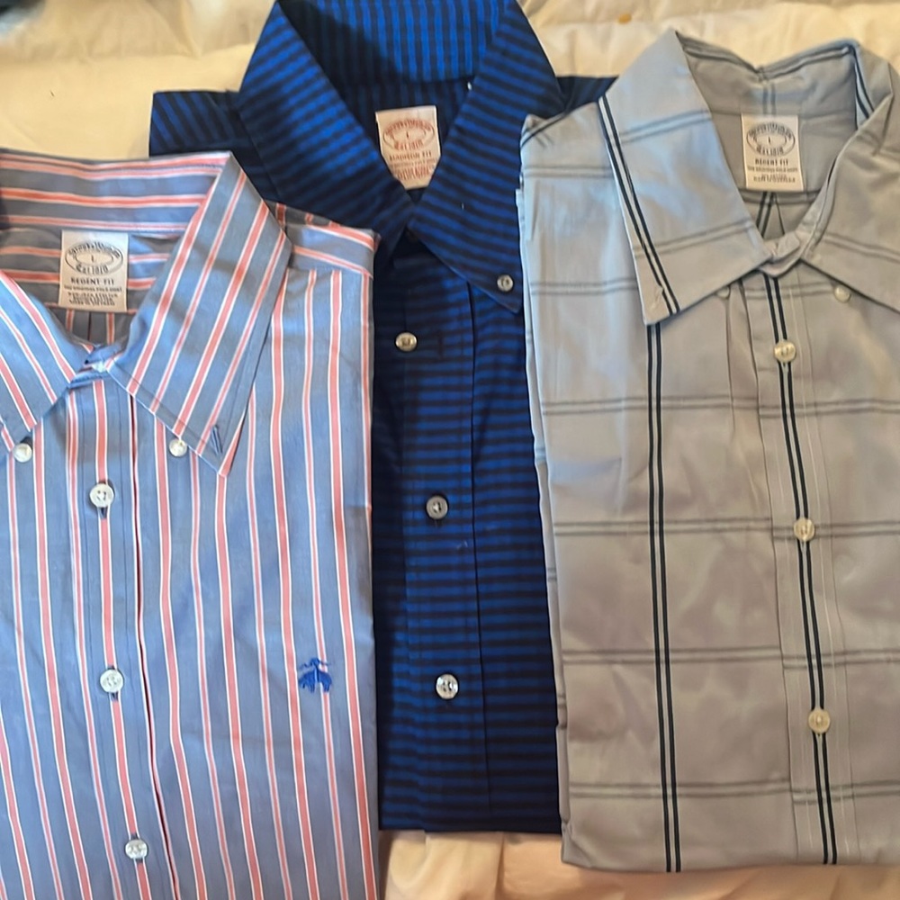 Men’s Brooks Brothers dress shirts.  Size large.  Only wore a couple times